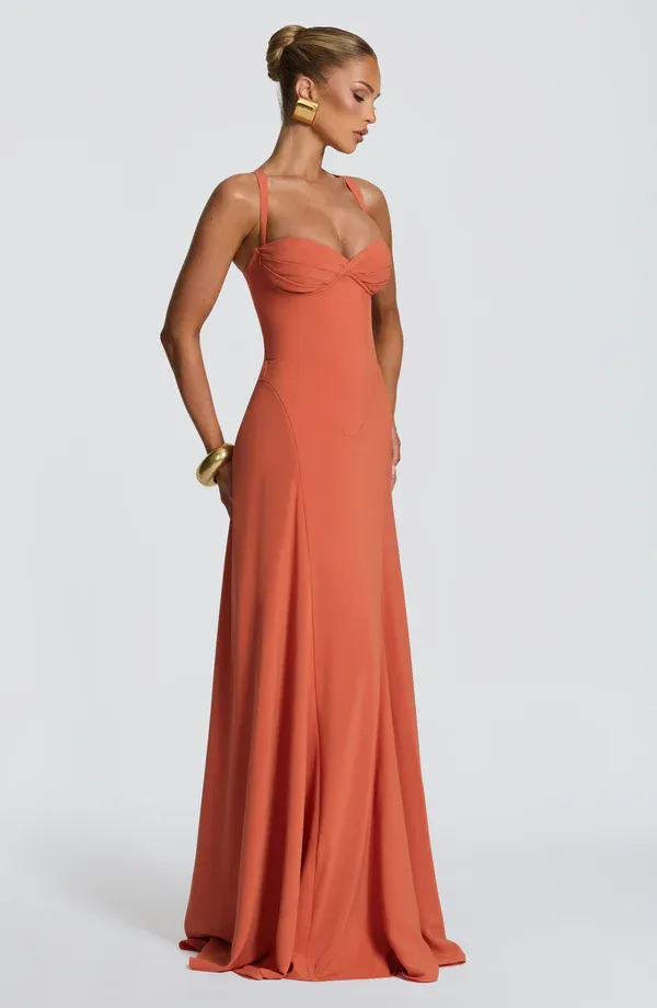 Lydia Camisole Waist-Cinched Maxi Dress