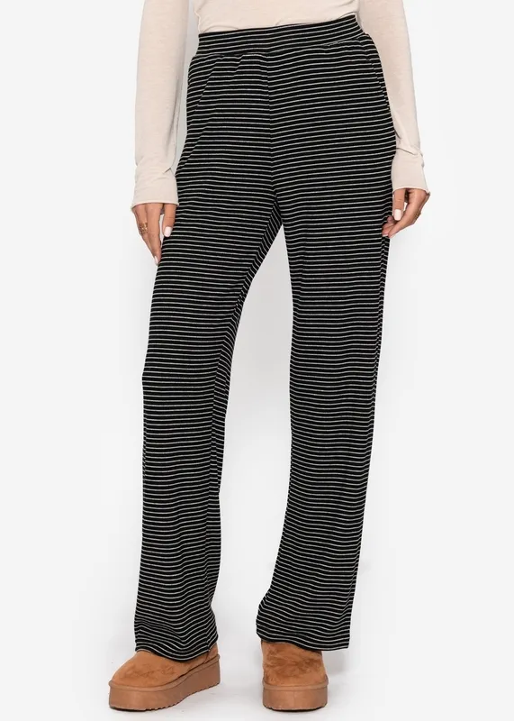 Black Striped Everyday Pants