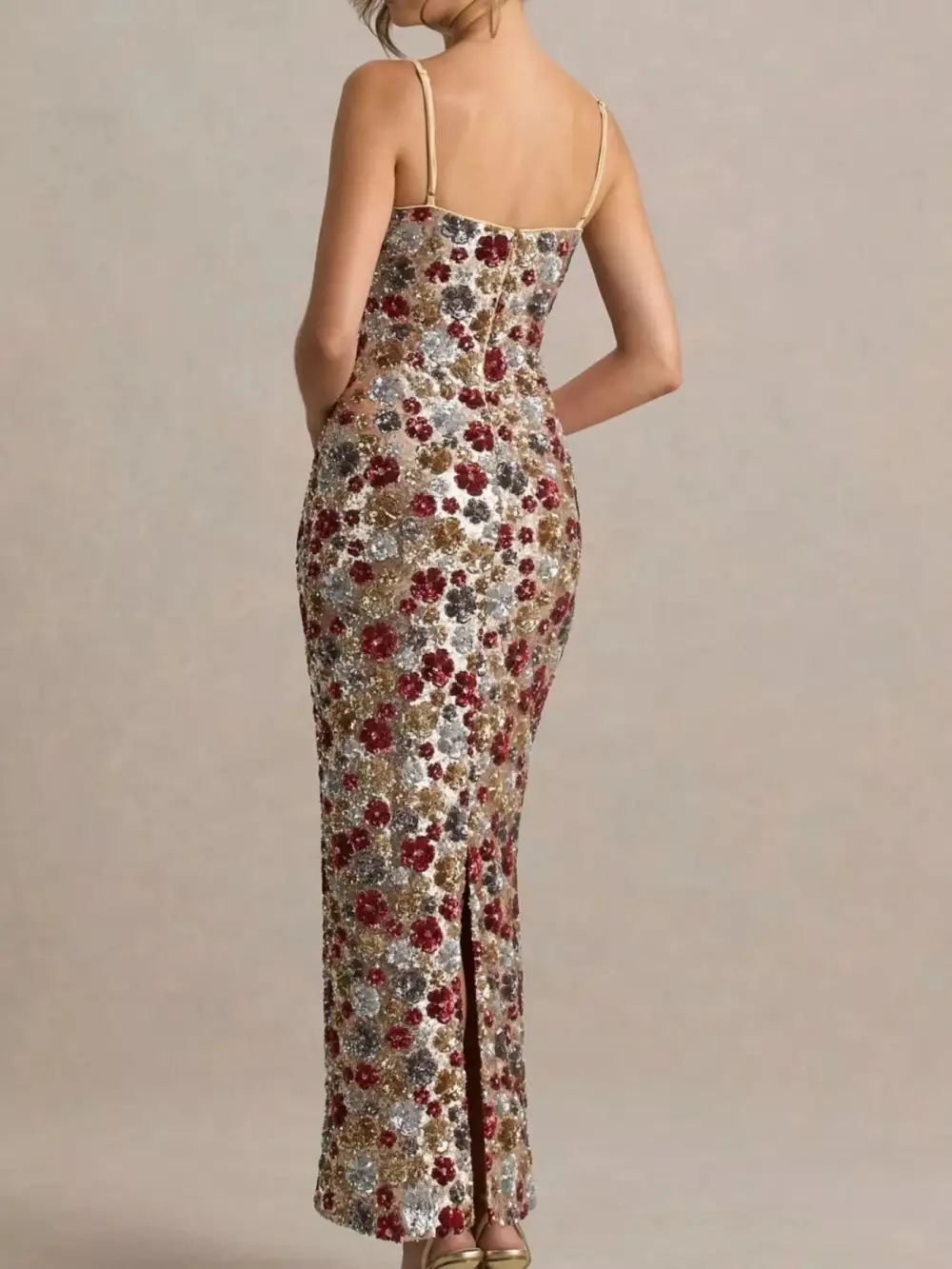 Classic Bodycon Floral Maxi Dress