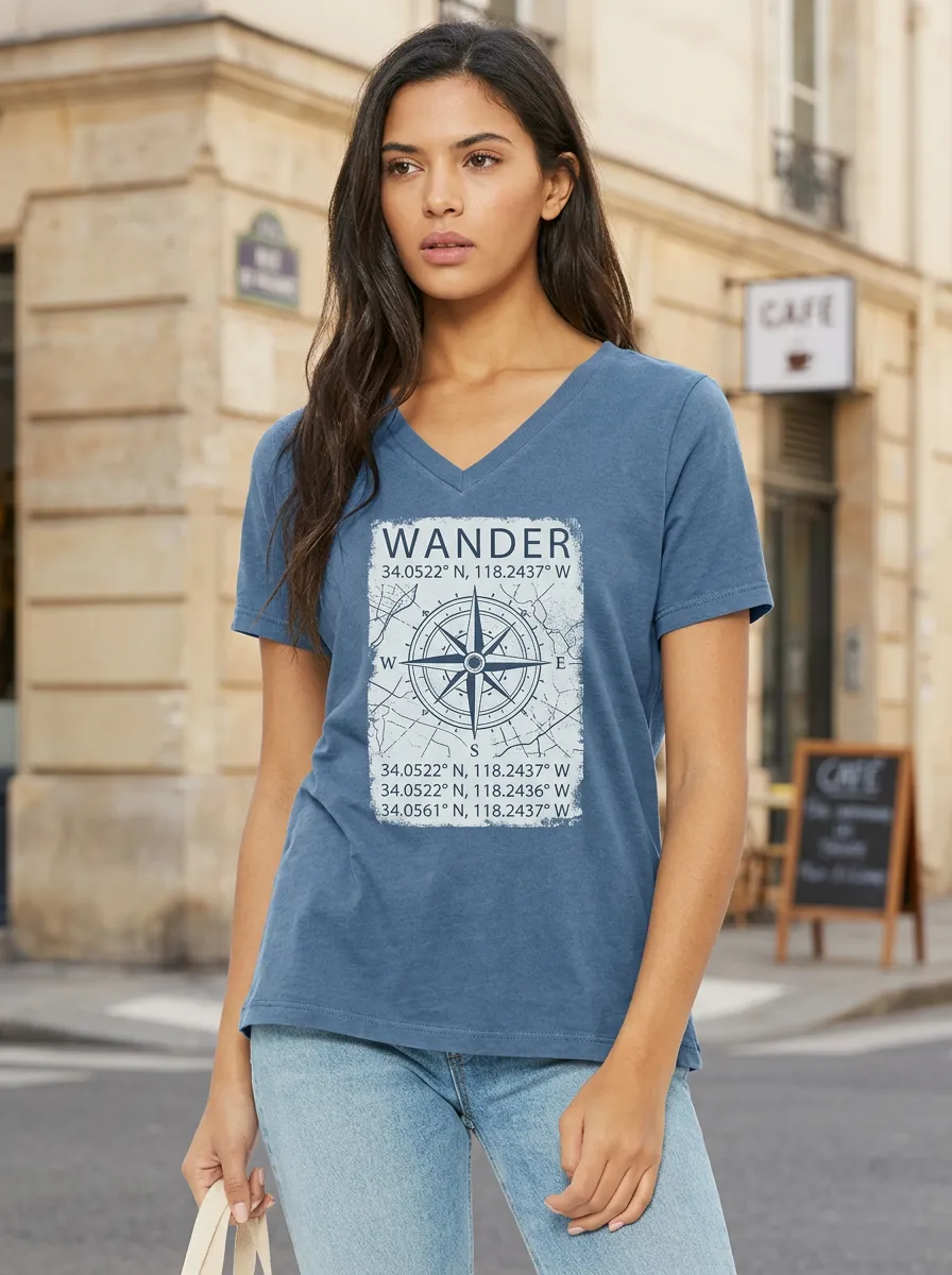Wander Compass Coordinates T-Shirt