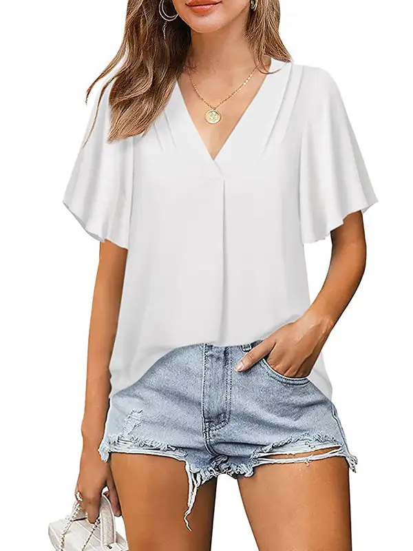 Urban Relaxed Falbala Chiffon T-Shirt