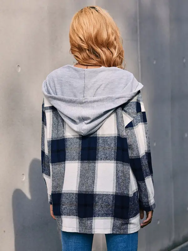 Hooded Collared Cotton Knit Cardigan
