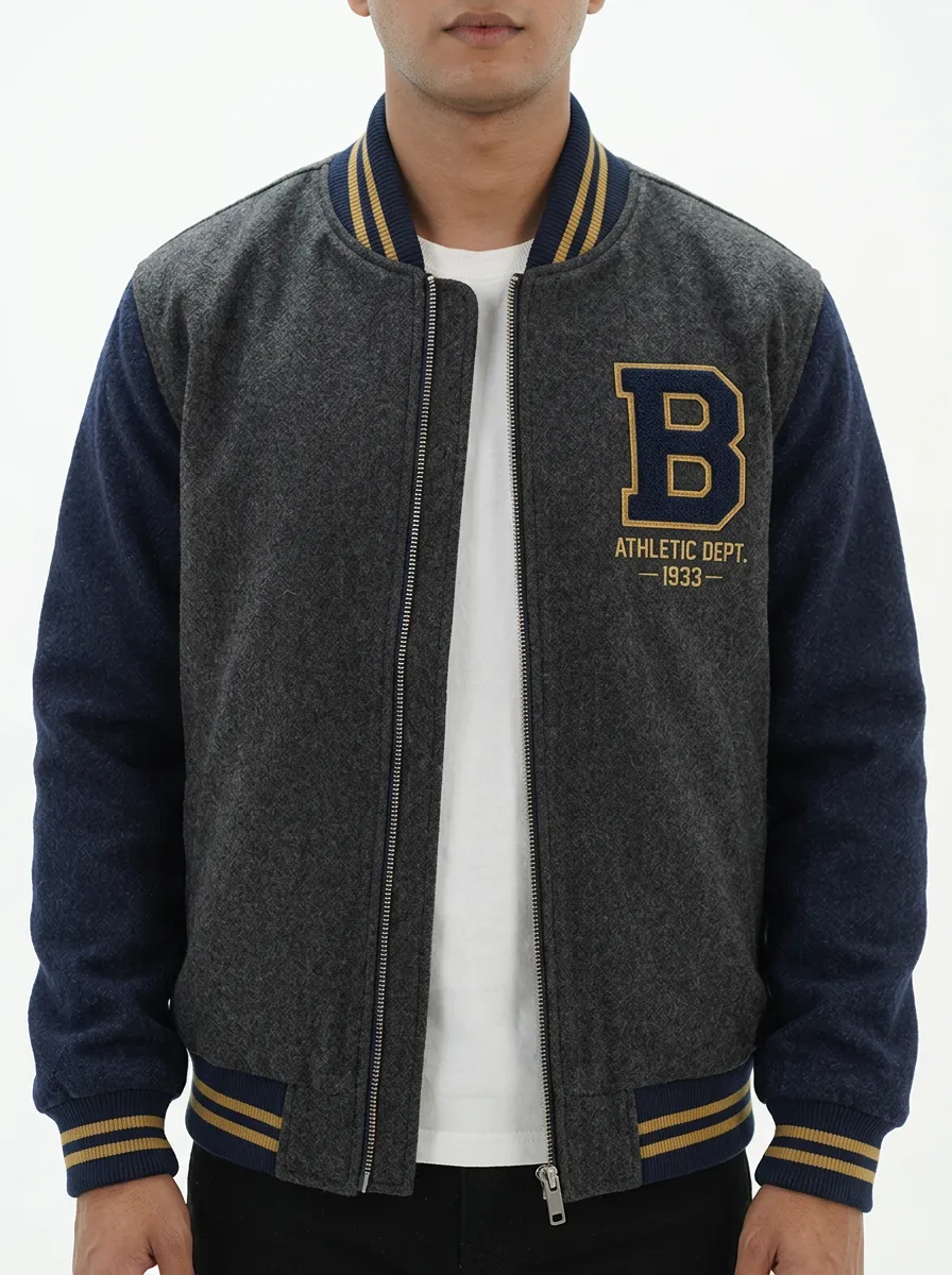 Men's Athletic Dept Letter B 1933 Wool Baseball Jacket