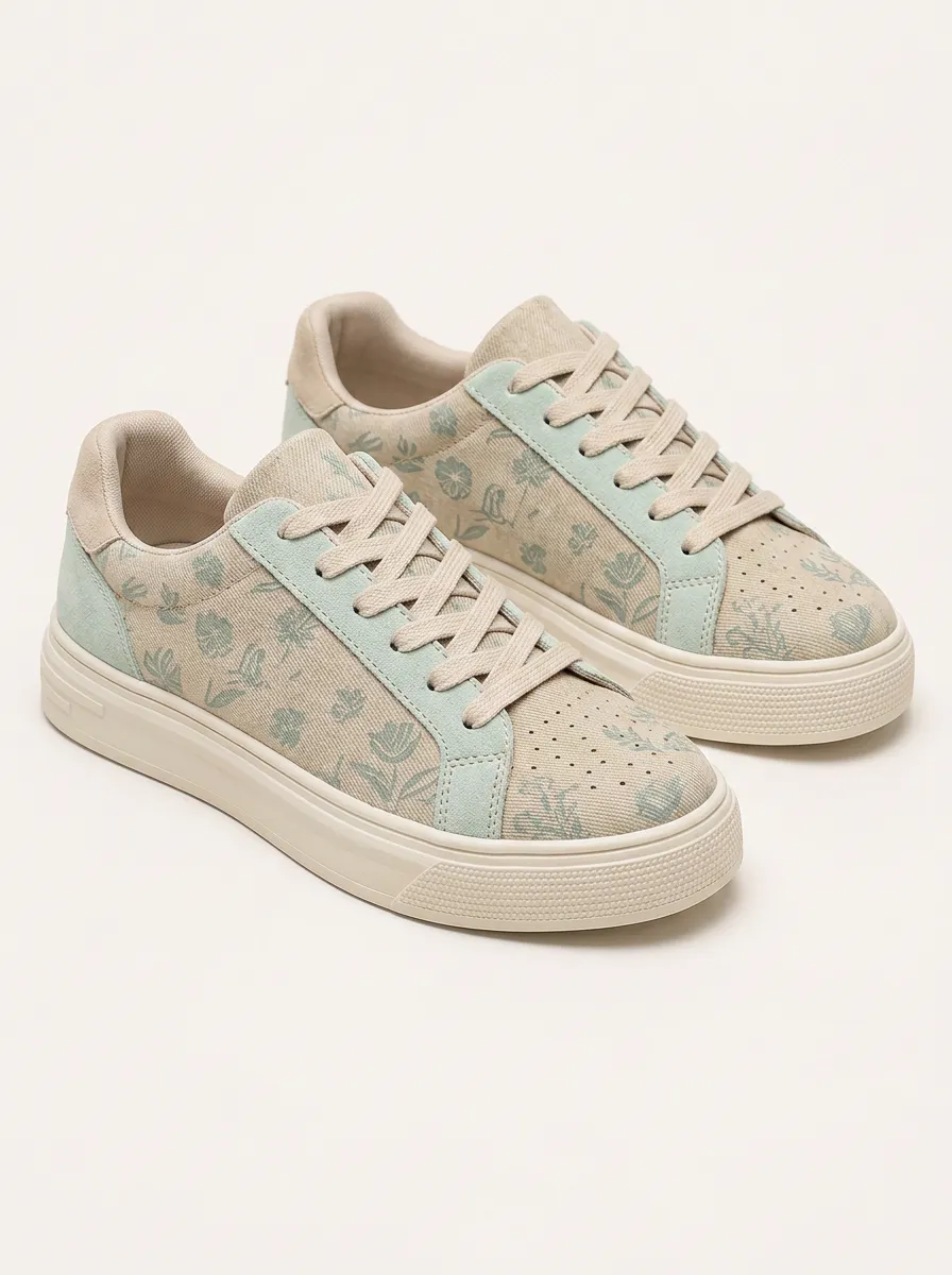 Men's Refined Floral Botanical Pattern Patterned Contemporary Skate Shoes