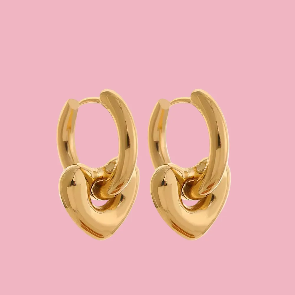 Heart Huggie Earrings