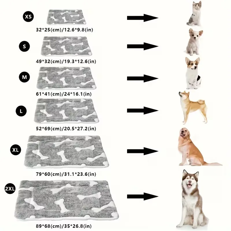 Soft Bone-Print Dog Mat
