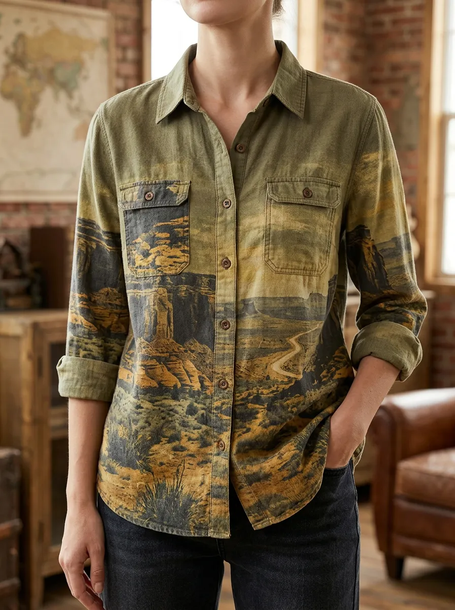 Women's Scenic Desert Landscape Nature Lover Shirt