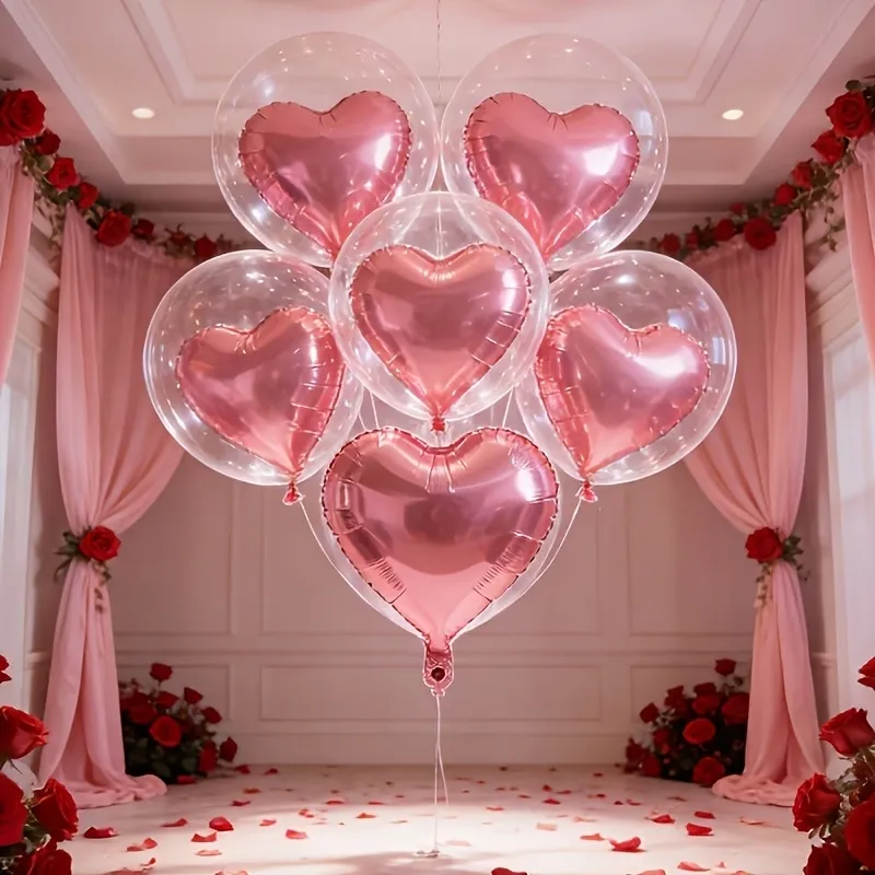 Romantic Double Heart Balloon Set