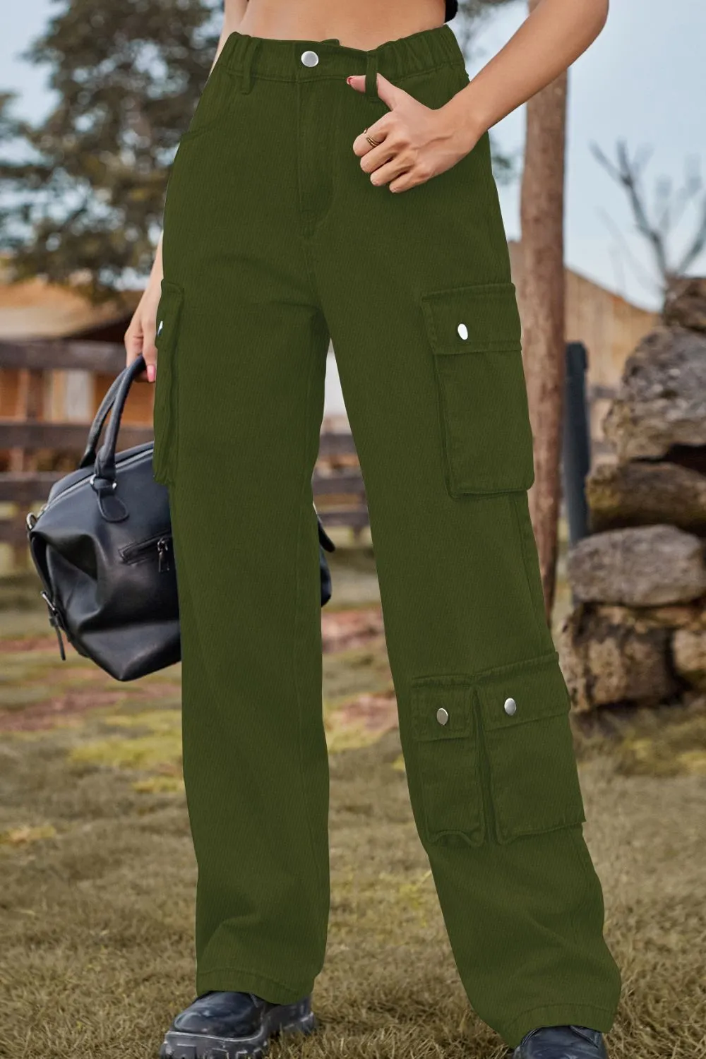 Loose Fit Long Pocket Denim Jeans