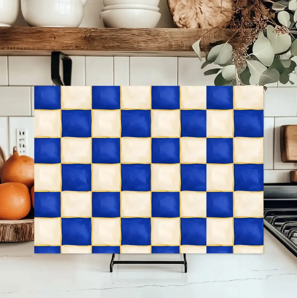 Checkered Glass Cutting Board