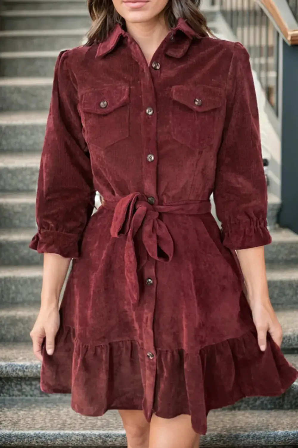Classic Ruffled Casual Dress