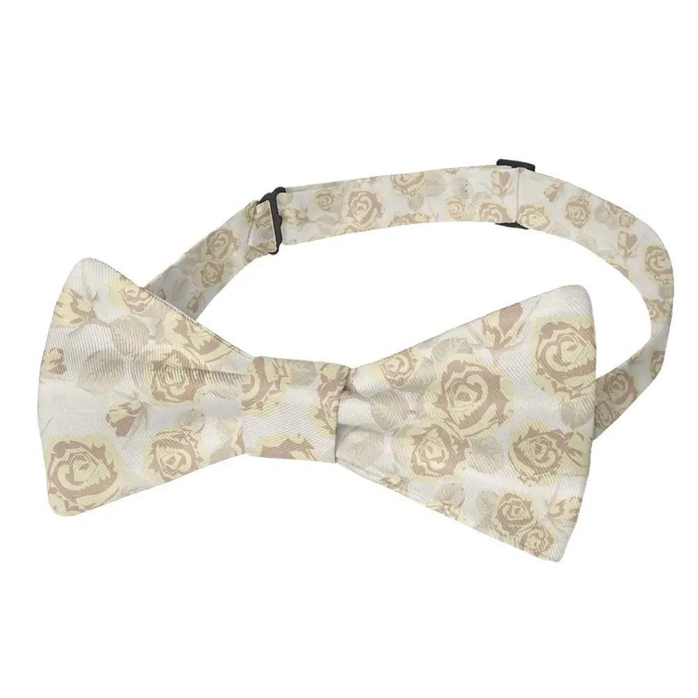 Rose Bud Floral Motif Bow Tie