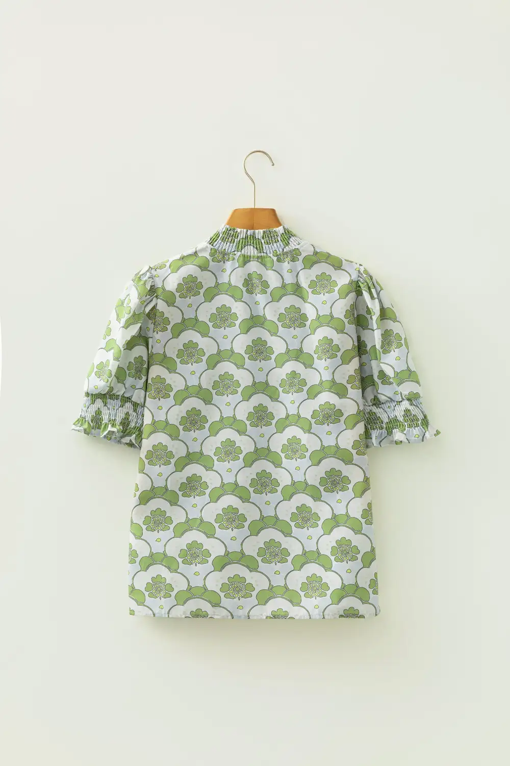 Floral Ruffled Puff Sleeve Blouse