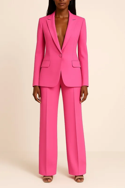 Polished Formal Suit Set with Tailored Long Blazer