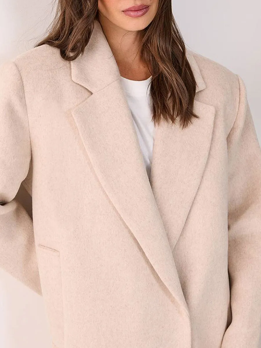 Women's Casual Style Solid-Color Long Coat