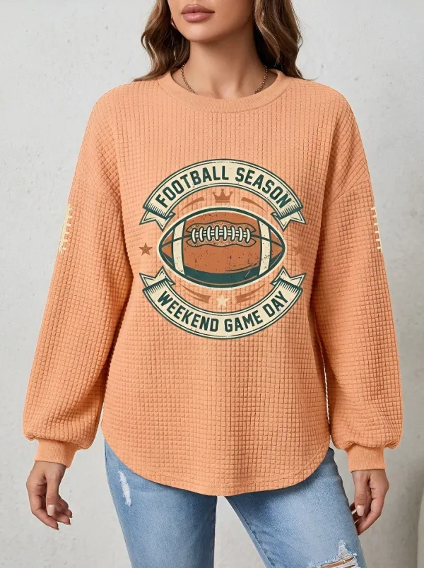 Football Graphic Casual Hoodie