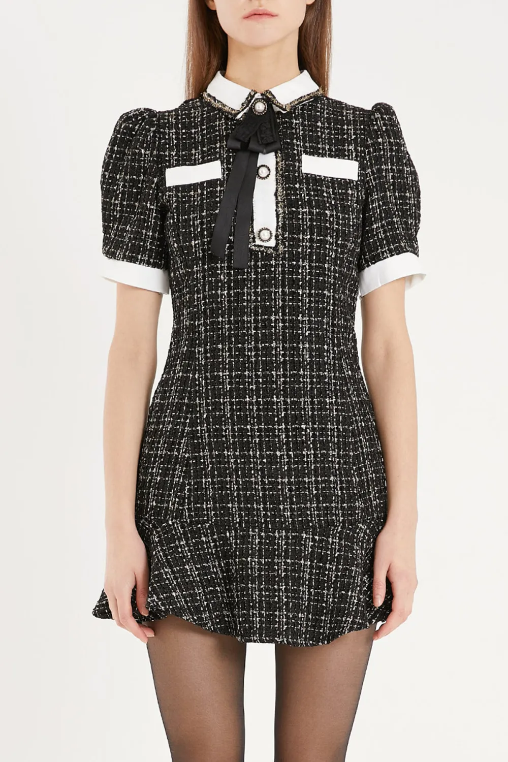 Tweed Trumpet Mini Dress