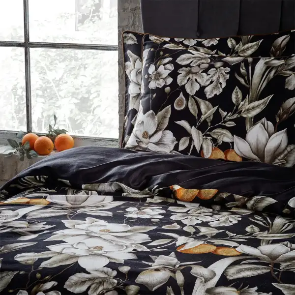 Reversible Floral Cotton Sateen Duvet Cover Set