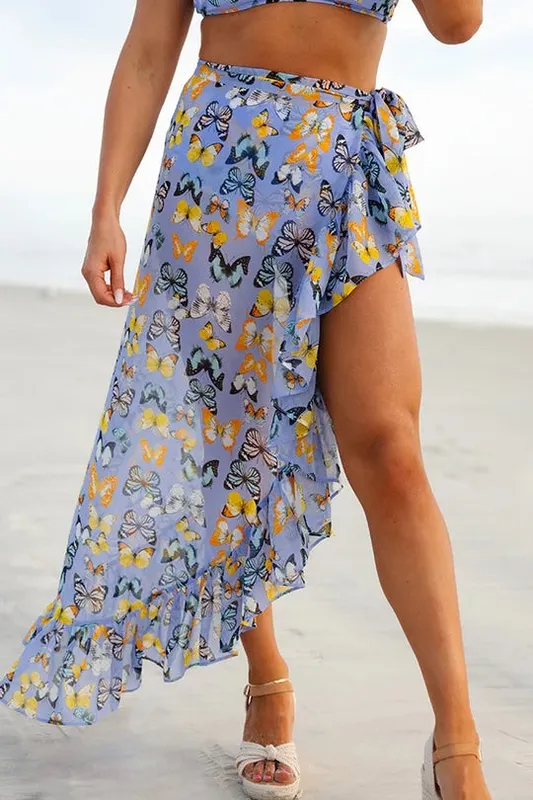 Stretch Blend High Rise Skirt