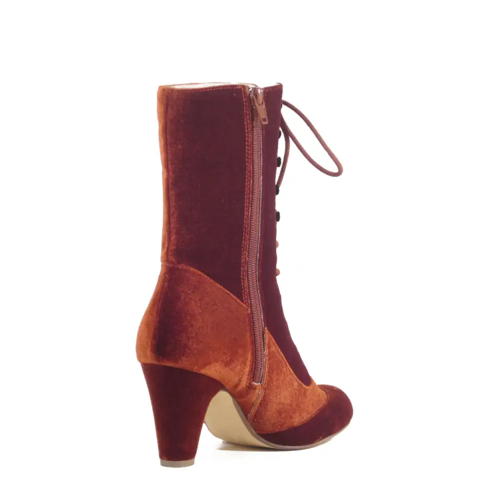 Velvet Victorian Ankle Boots