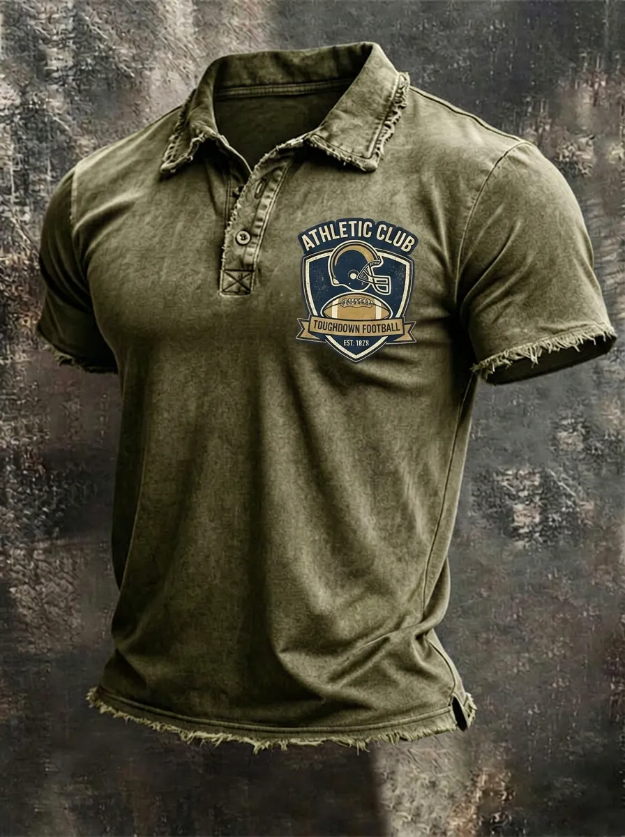 Athletic Club Football Touchdown Graphic Polo Shirt