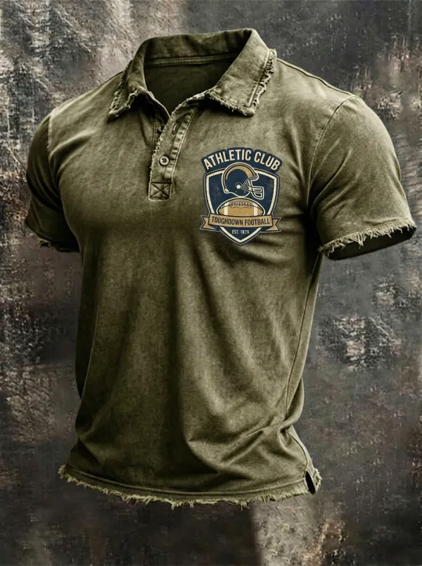 Athletic Club Football Touchdown Graphic Polo Shirt