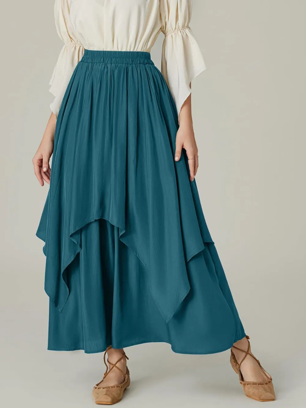 Smooth Ruched Smocked Skirt