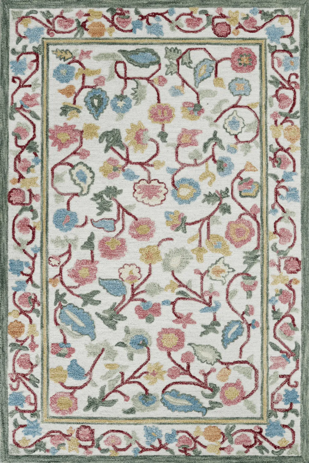 Refined Design Hand Tufted Floral Botanical Wool Area Rug