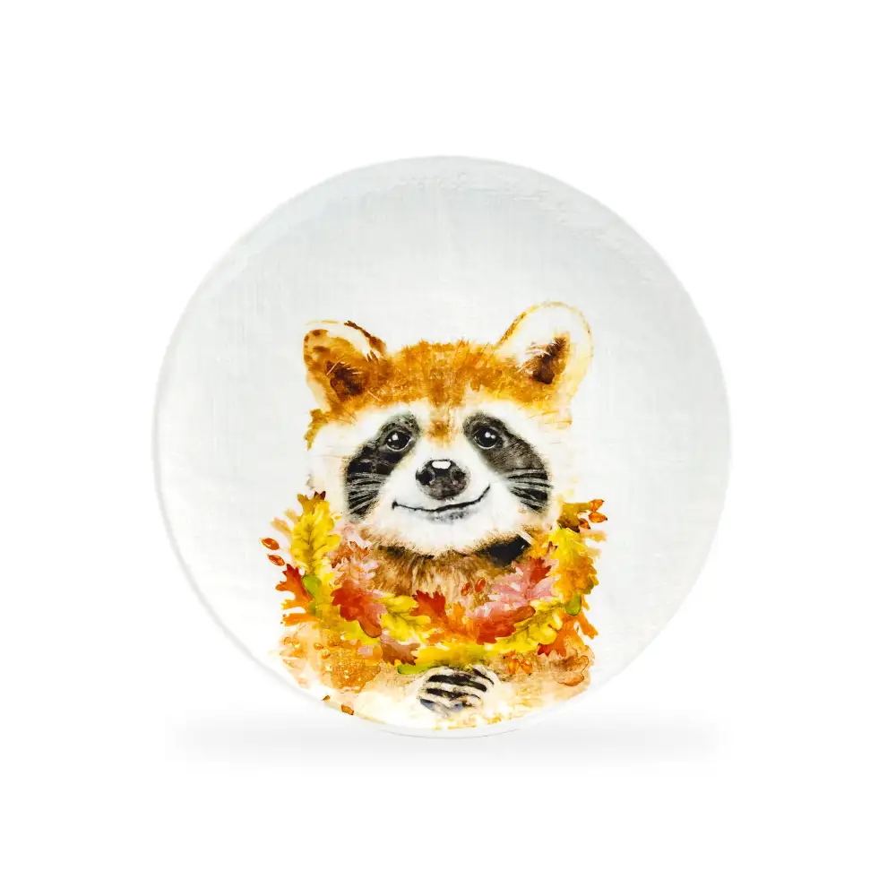 Happy Raccoon Ceramic Dessert Plate