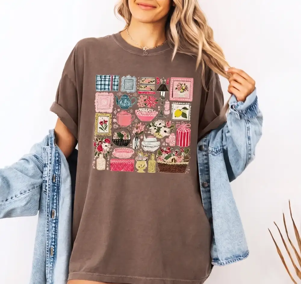 Retro Homestead Graphic Crew Neck Tee