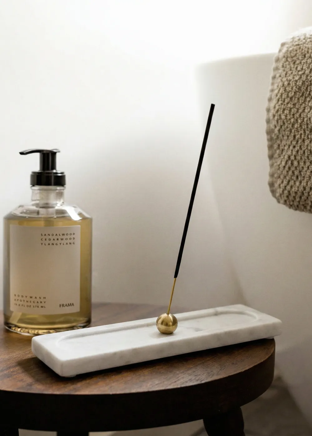 Galaxy Marble Incense Holder White