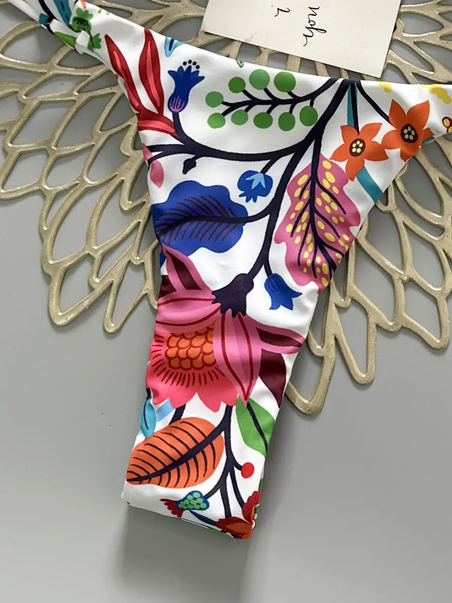 Evangeline Multi-Color Printed Strappy Bikini Two Piece Set