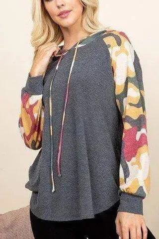 Camouflage Contrast Hoodie