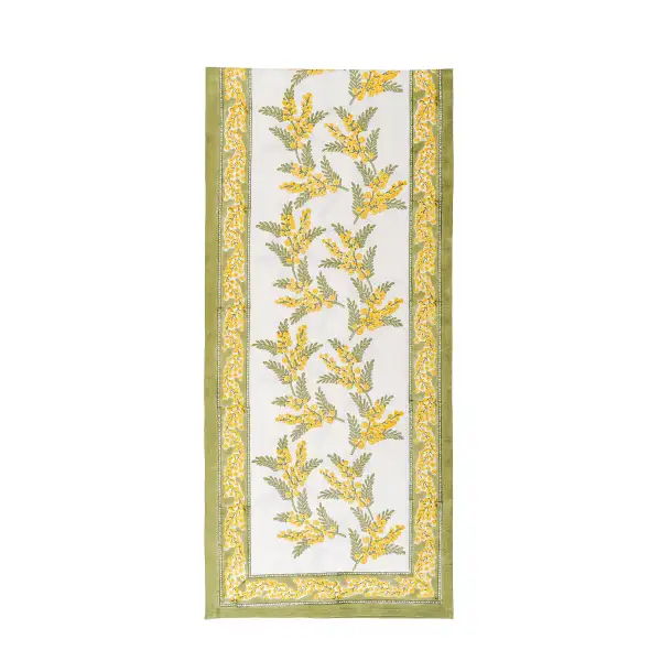 Sunlit Mimosa Spray Table Runner