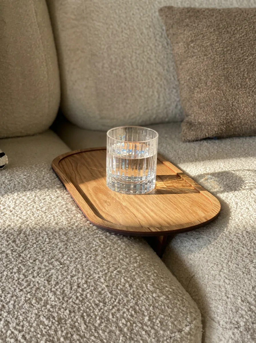 Elm Sofa Tray Light Brown