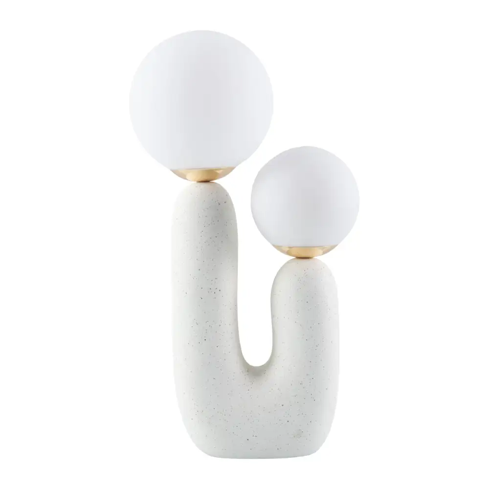 Double Round Glass Table Lamp