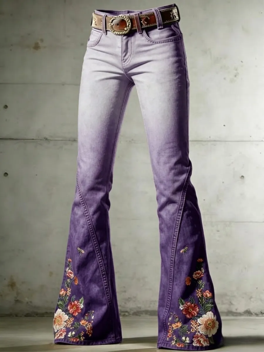 Women's Floral Casual Long Pants
