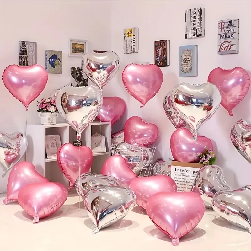 Heart-Shaped Mylar Balloons