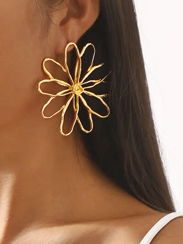 Ornate Floral Drop Earrings