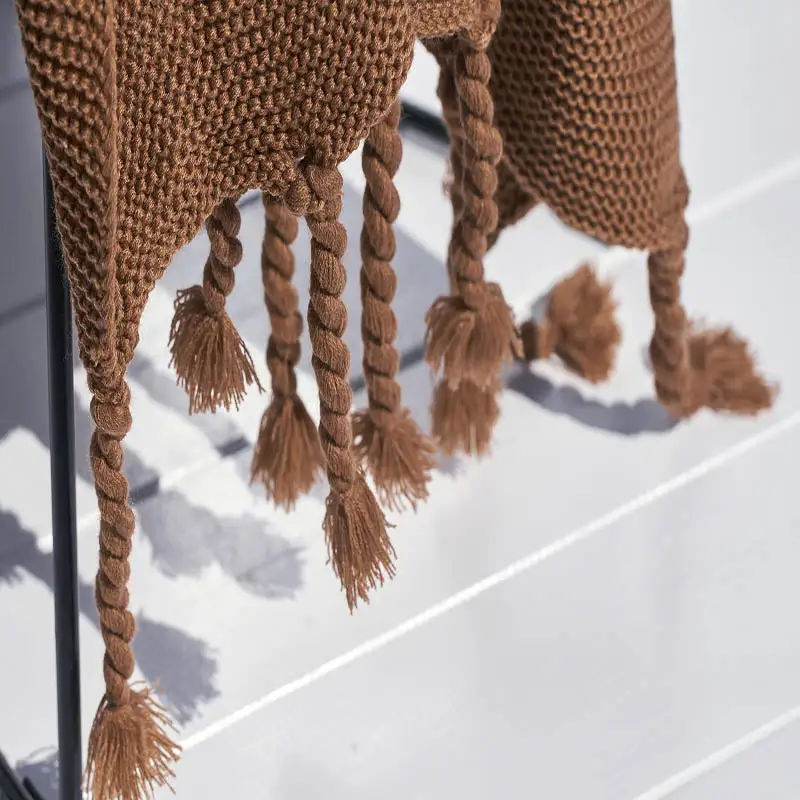 Crochet Cotton Tassel Throw Blanket