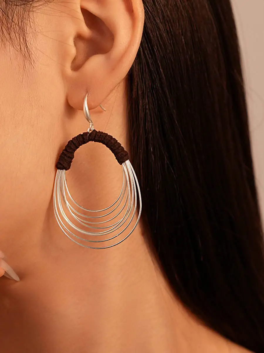 Contemporary Textured Drop Earrings
