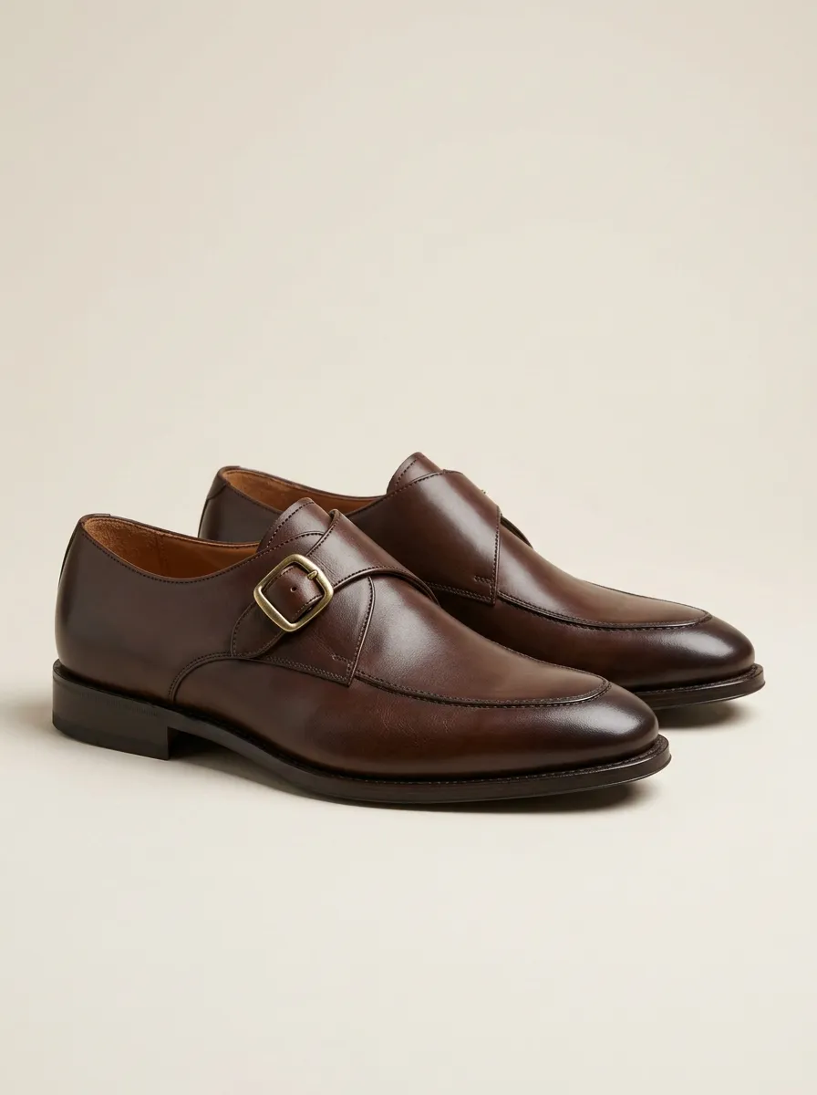 Men's Modern Classic Business Leather Monk Strap Shoes