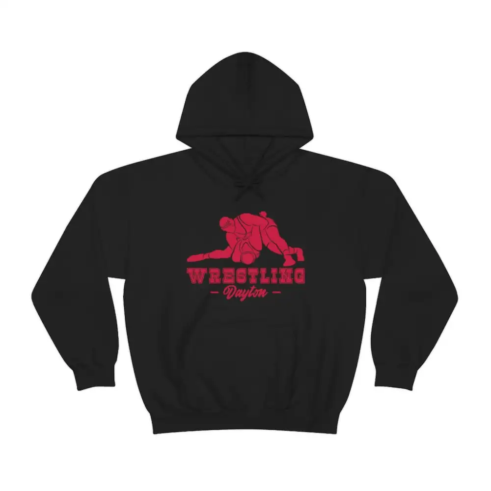 Soft Fleece Bold Print Wrestling Graphic Pullover Hoodie