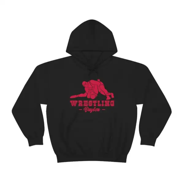 Soft Fleece Bold Print Wrestling Graphic Pullover Hoodie