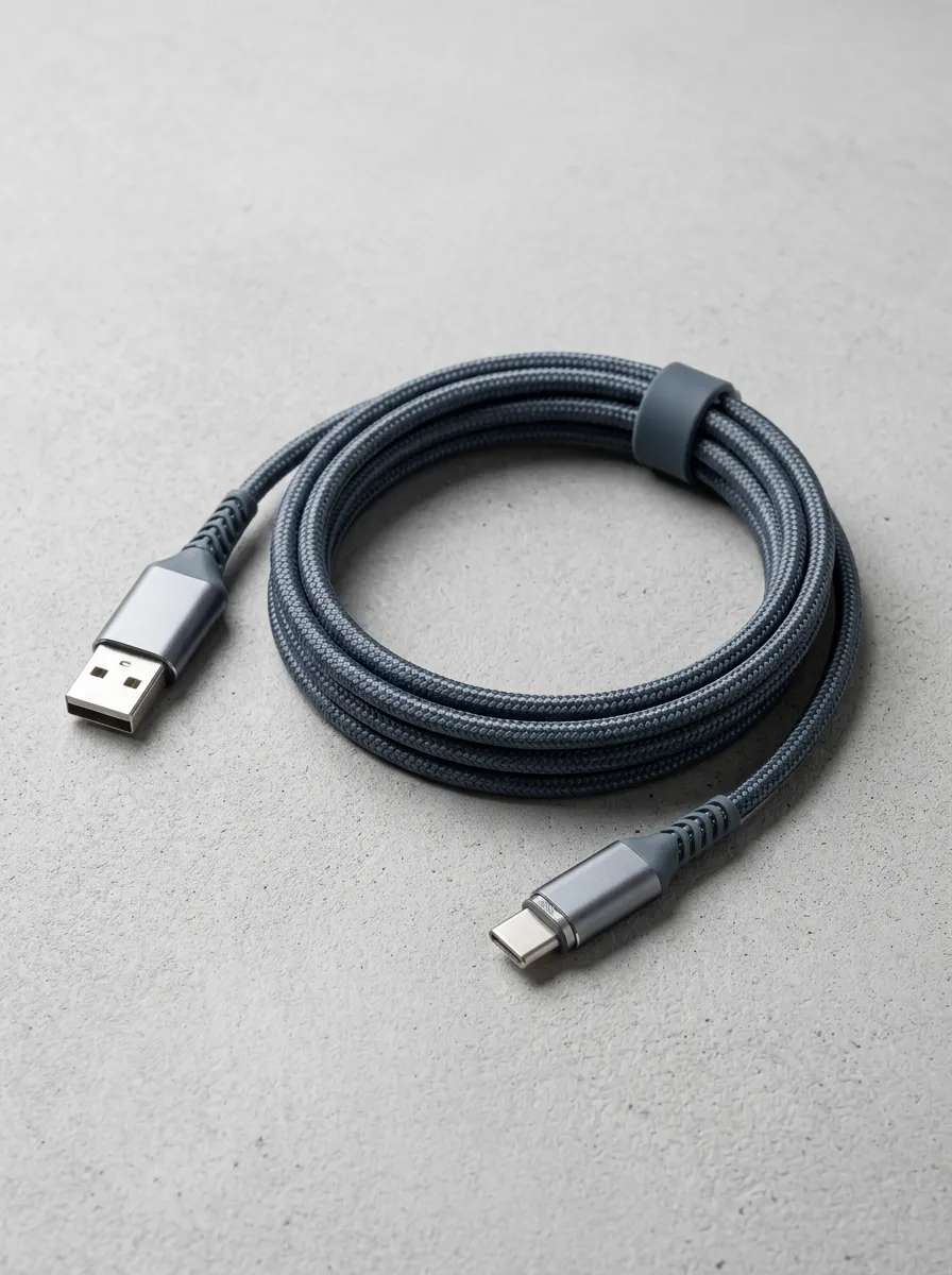 Grey Braided USB-C Charging Cable
