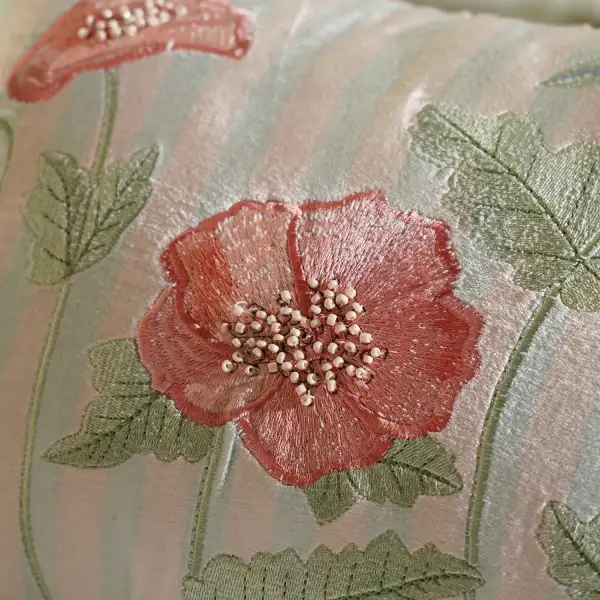 Striped Floral Velvet Cushion Cover