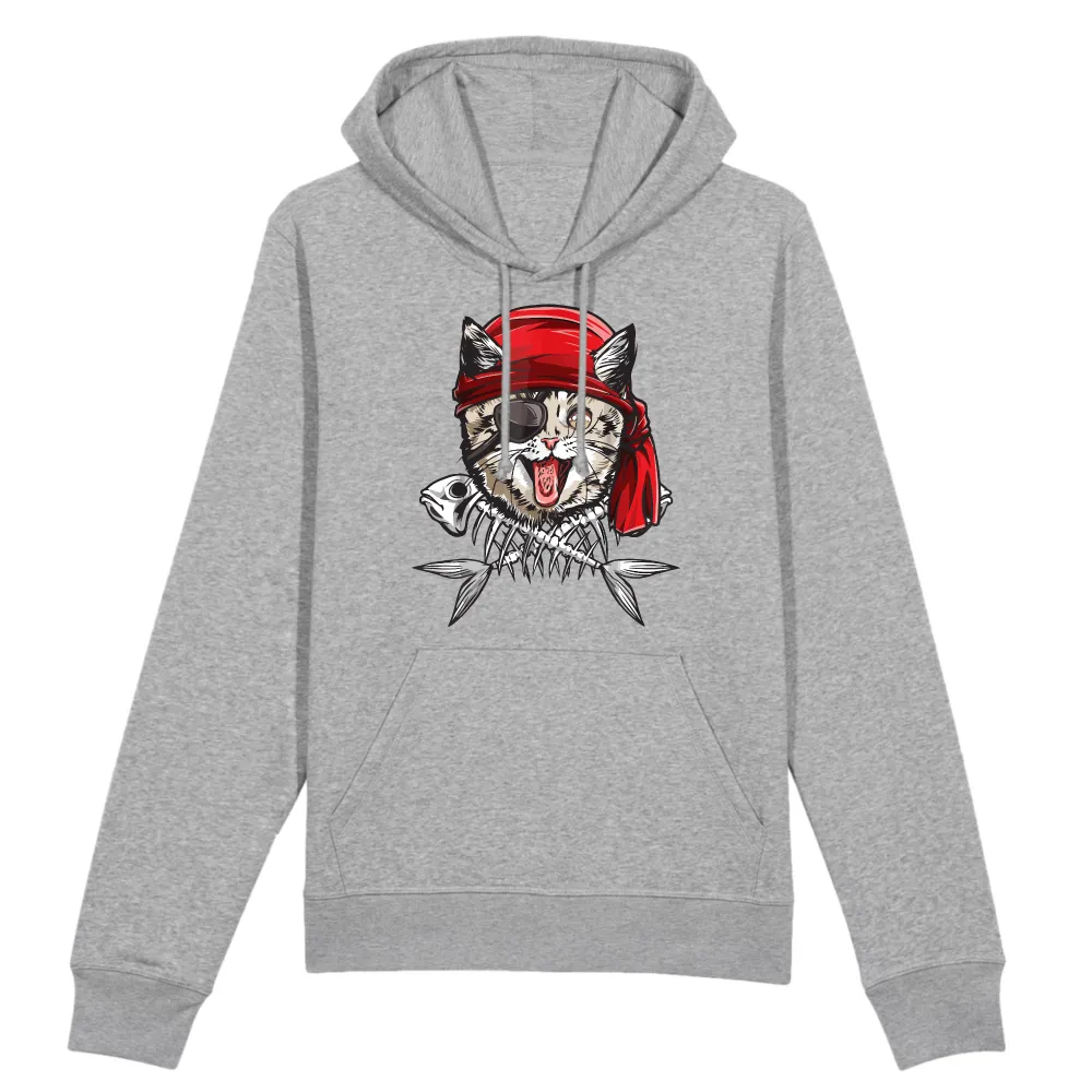 Pirate Cat Graphic Pullover Hoodie