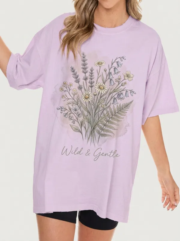 Women's Wildflower Bouquet Wild & Gentle Printed T-shirt