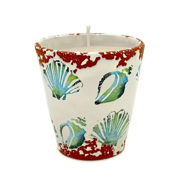 Shell Textured Ceramic Candle