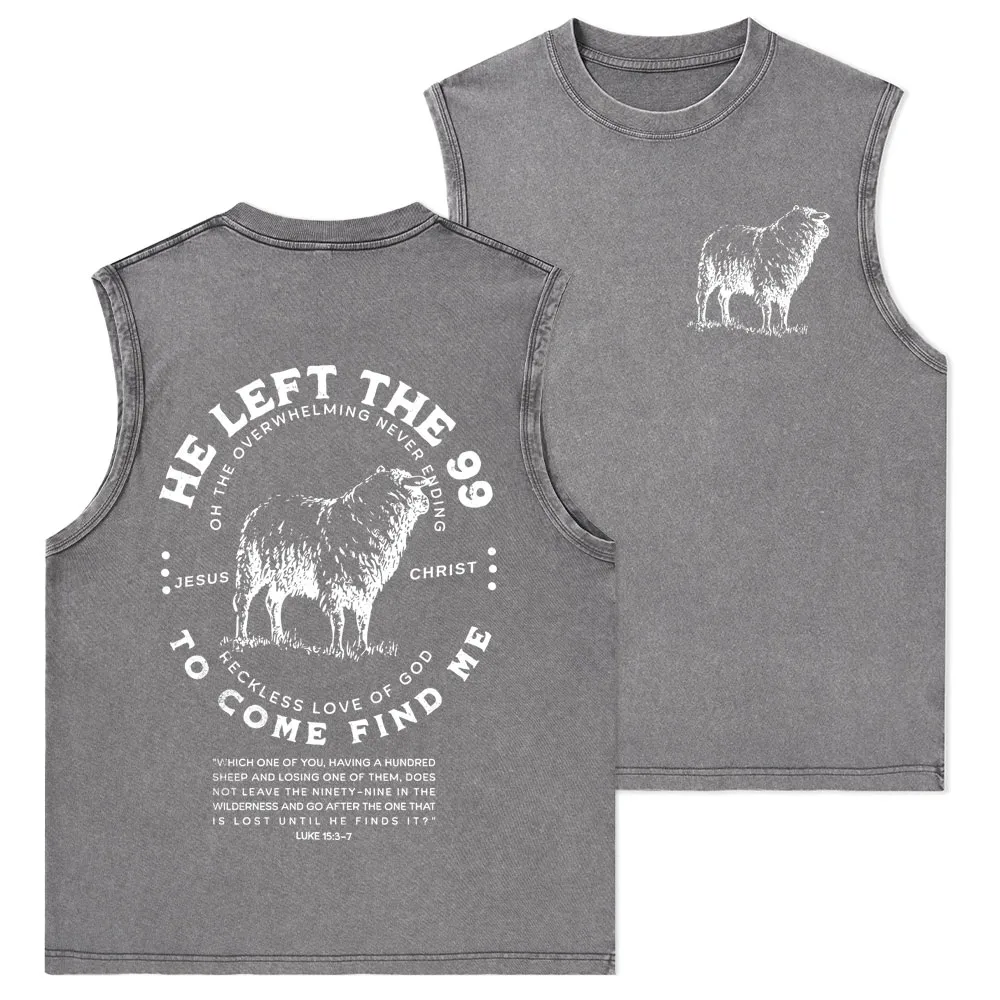 He Left The 99 To Rescue Me Christian Washed Tank Top